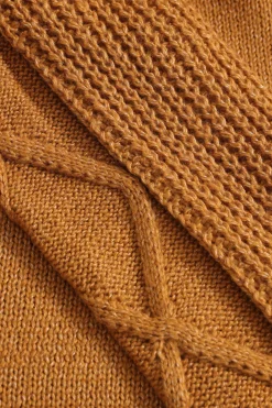 MICAS Knitwear|Knit Tops-Sweater Fringe Off-Shoulder Top DARK ORANGE