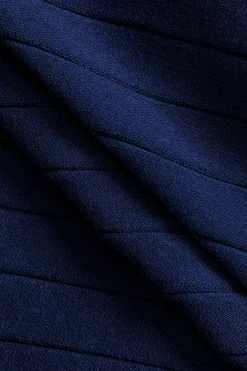 MICAS Long Sleeve Dresses|Knitwear-Sweater Round Neck Gigot Long Sleeve Dress NAVY