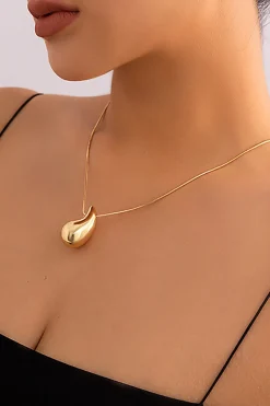 MICAS Necklaces|Accessories-Teardrop Pendant Necklace GOLD