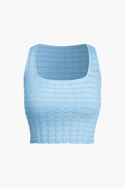 MICAS Skirt Sets|Vacation Sets-Textured Crop Tank Top And Skirt Set