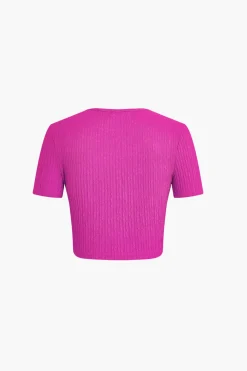 MICAS Skirt Sets|Vacation Sets-Textured Crop Top And Drawstring Ruched Skirt Set