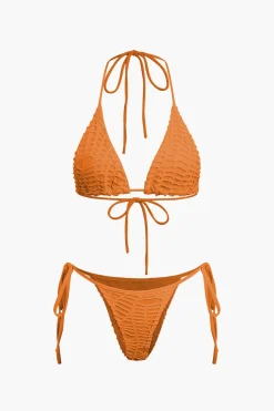 MICAS Swimwear|Vacation Sets-Textured Halter Neck Bikini And Open Knit Cover Up Set