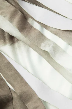 MICAS Skirt Sets-Tie Dye Destroyed Halter Top And Asymmetric Mini Skirt Set GRAY