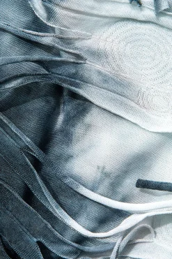 MICAS Maxi Dresses-Tie Dye Distressed Mesh Slit Halter Maxi Dress