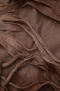 MICAS Maxi Dresses-Tie Dye Distressed Mesh Slit Halter Maxi Dress