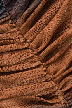 MICAS Maxi Dresses-Tie Dye Mesh Slit Sleeveless Maxi Dress