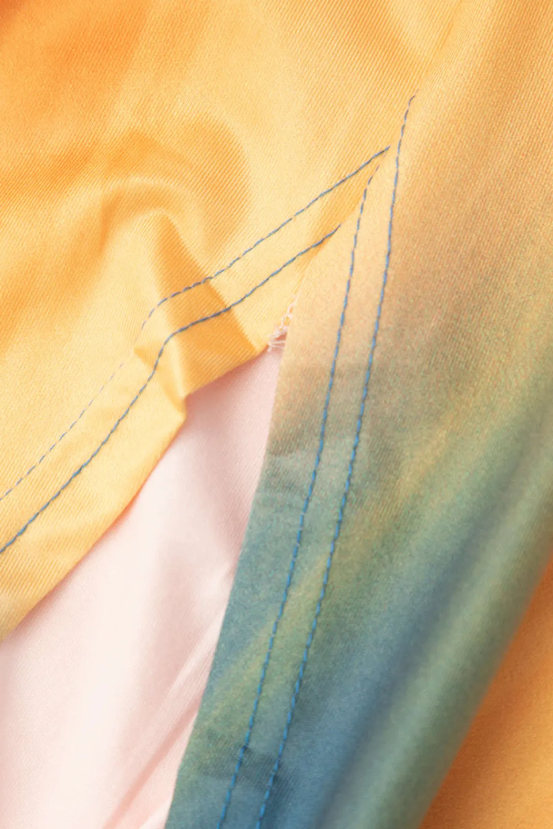 MICAS Maxi Dresses-Tie Dye Print V-neck Ruched Maxi Dress MULTICOLOR