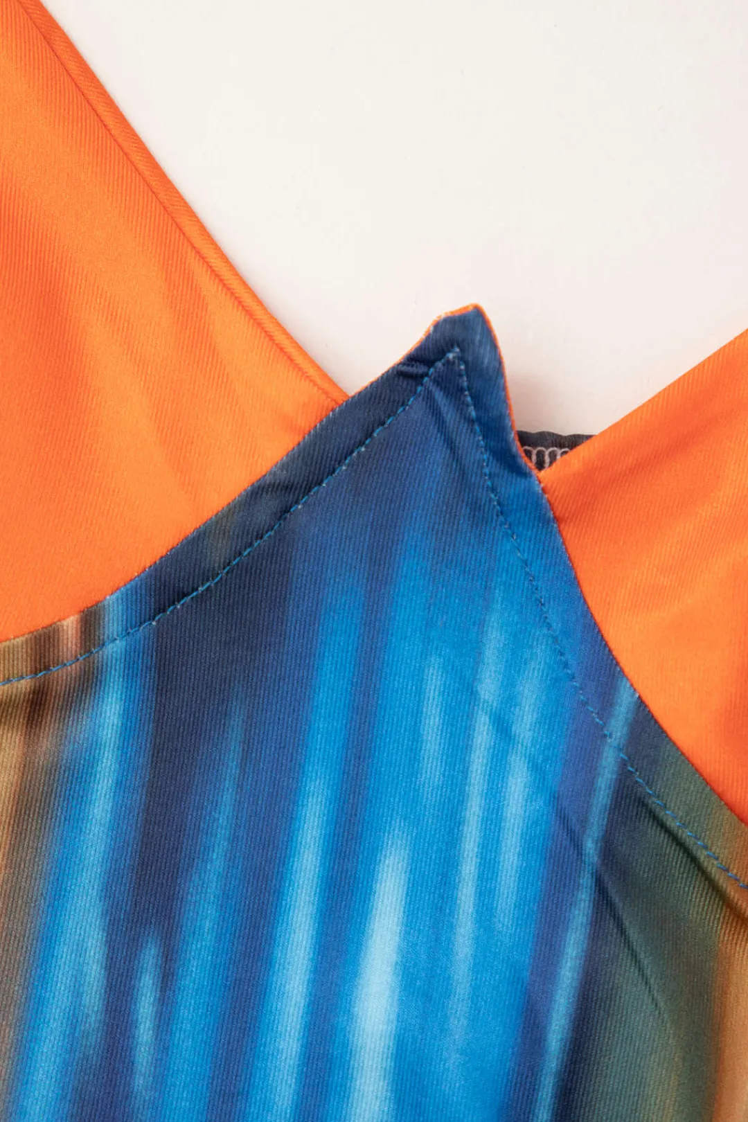 MICAS Maxi Dresses-Tie Dye Print V-neck Ruched Maxi Dress MULTICOLOR