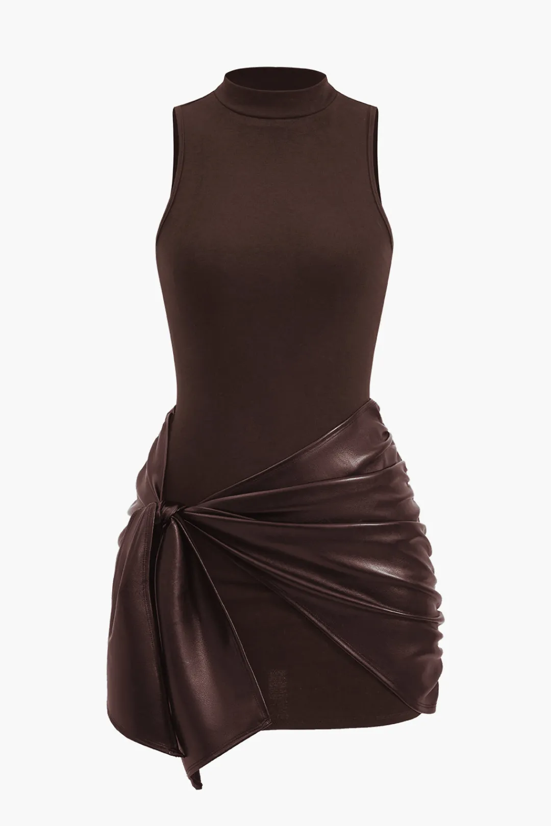 MICAS Mini Dresses-Tie Front Sleeveless Mini Dress