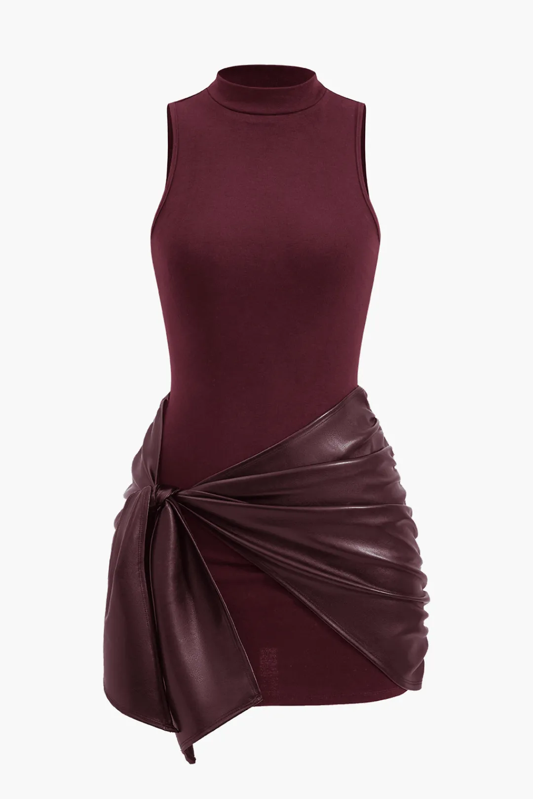 MICAS Mini Dresses-Tie Front Sleeveless Mini Dress