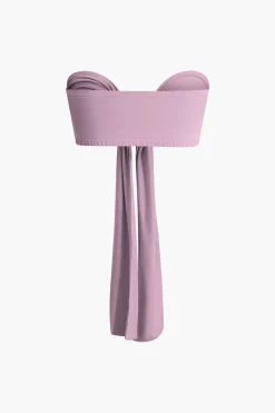 MICAS Pant Sets|Vacation Sets-Tie Knot Front Ruched Tube Top And Pleated Wide Leg Pants