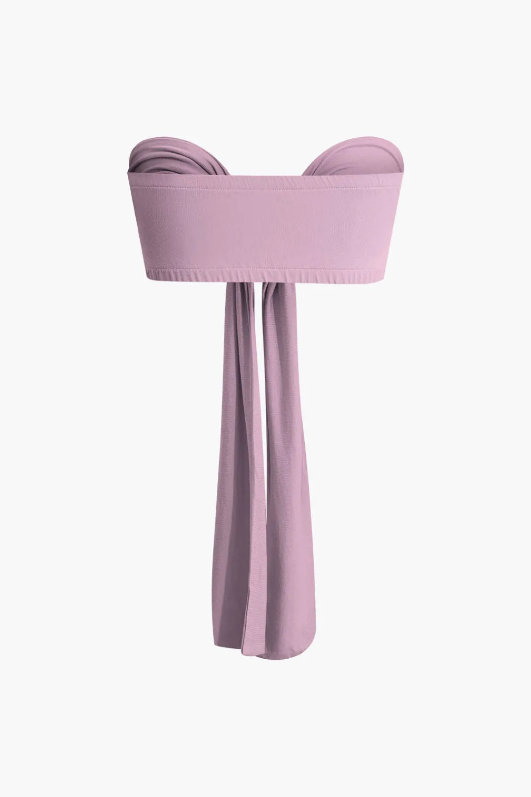 MICAS Pant Sets|Vacation Sets-Tie Knot Front Ruched Tube Top And Pleated Wide Leg Pants