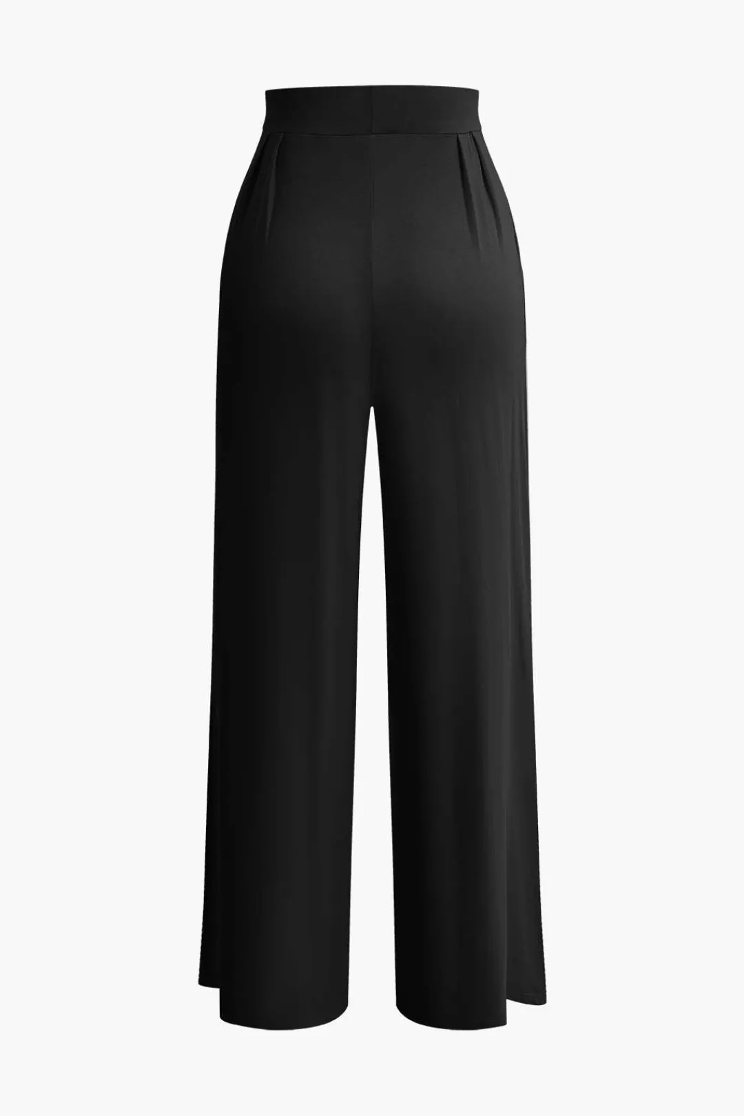 MICAS Pant Sets|Vacation Sets-Tie Knot Front Ruched Tube Top And Pleated Wide Leg Pants