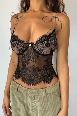 MICAS Tank Tops & Cami-Tie Lace Cami Top