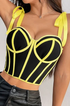 MICAS Corset & Bustier Tops|Tank Tops & Cami-Tie Up Corset Bustier Cami Top