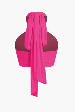 MICAS Tank Tops & Cami-Tie-Back Cross Halter Tank Top