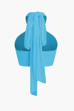 MICAS Tank Tops & Cami-Tie-Back Cross Halter Tank Top