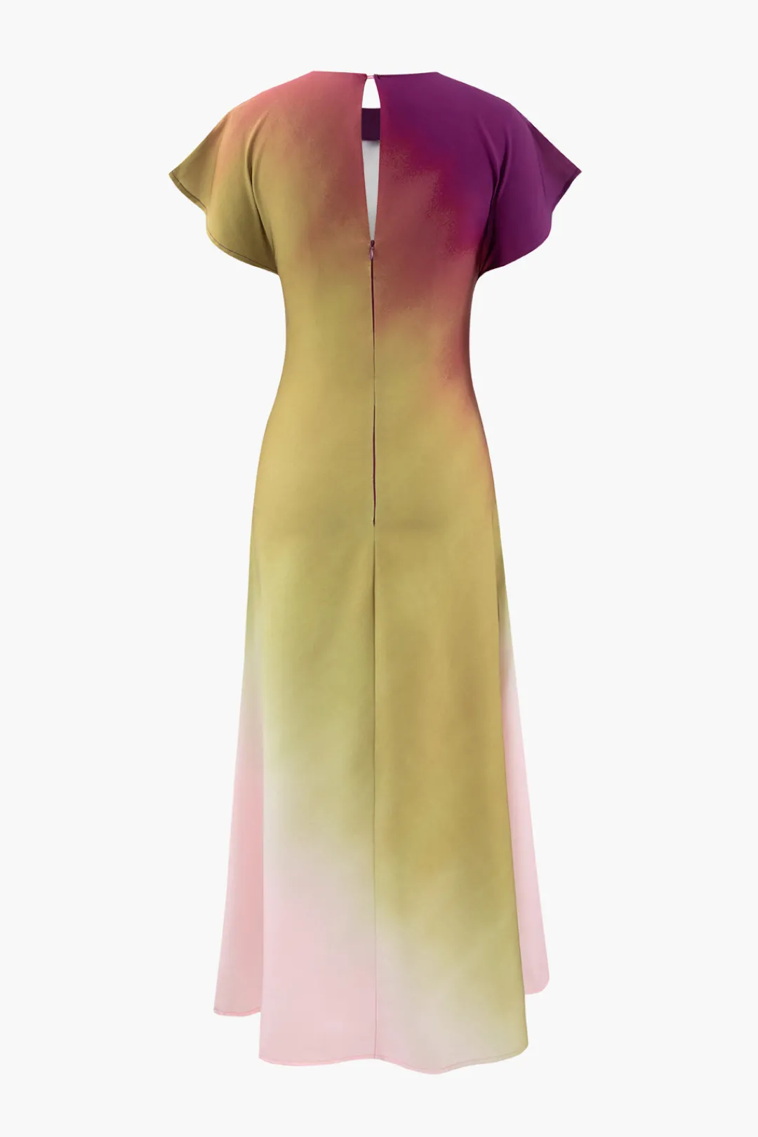 MICAS Maxi Dresses-Tie-Dye Satin Cap Sleeve Maxi Dress MULTICOLOR