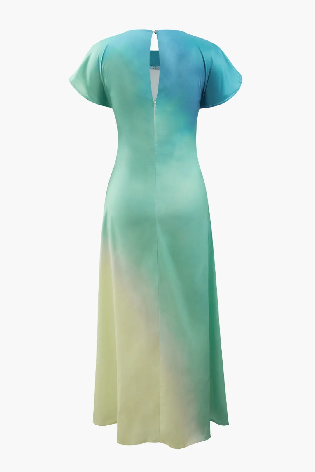 MICAS Maxi Dresses-Tie-Dye Satin Cap Sleeve Maxi Dress MULTICOLOR