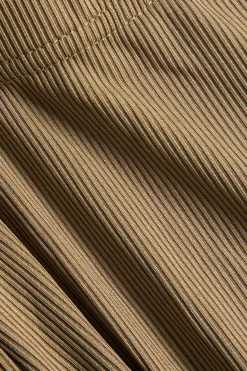 MICAS Pant Sets-Tie-Up Asymmetrical V-Neck Long-Sleeve And Trousers Set TAN