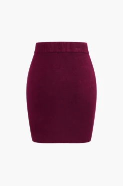 MICAS Knitwear|Knit Bottoms-Tie-Up Sweater Skirt
