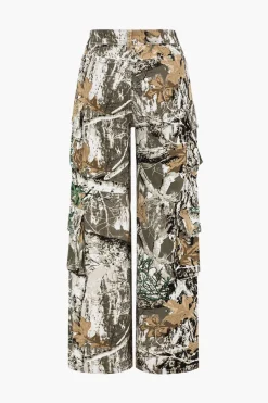 MICAS Jeans-Tree Print Wide Leg Jeans MULTICOLOR