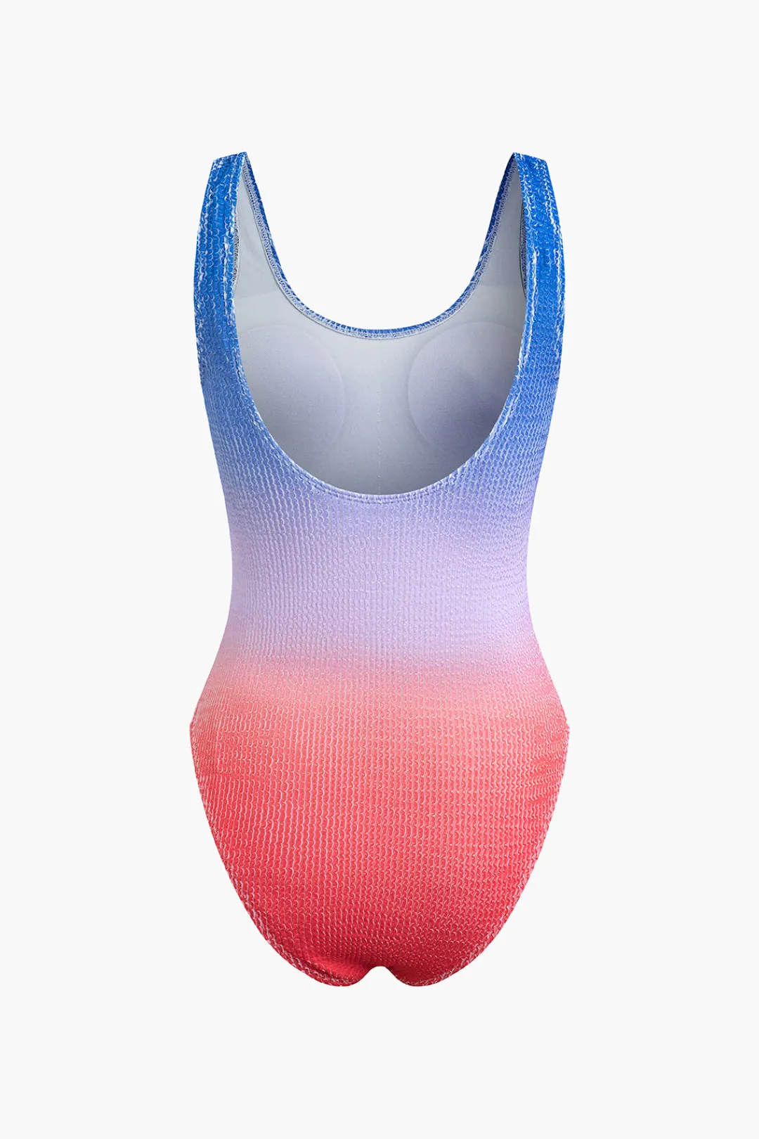 MICAS Swimwear-Tummy Control Ombre Textured Square Neck Backless One-Piece Swimsuit MULTICOLOR