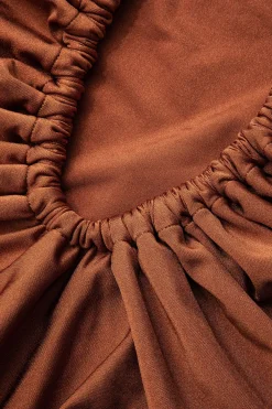 MICAS Swimwear-Tummy Control Tie Halter Ruched One-Piece Swimsuit