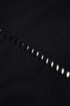 MICAS Long Sleeve Dresses|Mini Dresses-Turtleneck Cut Out Long Sleeve Mini Dress BLACK