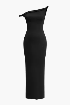 MICAS Maxi Dresses-Twist Knot Maxi Dress BLACK