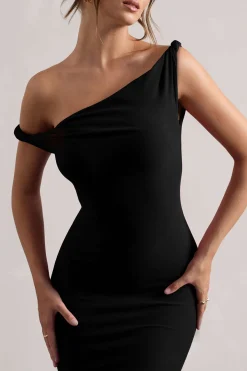 MICAS Maxi Dresses-Twist Knot Maxi Dress BLACK