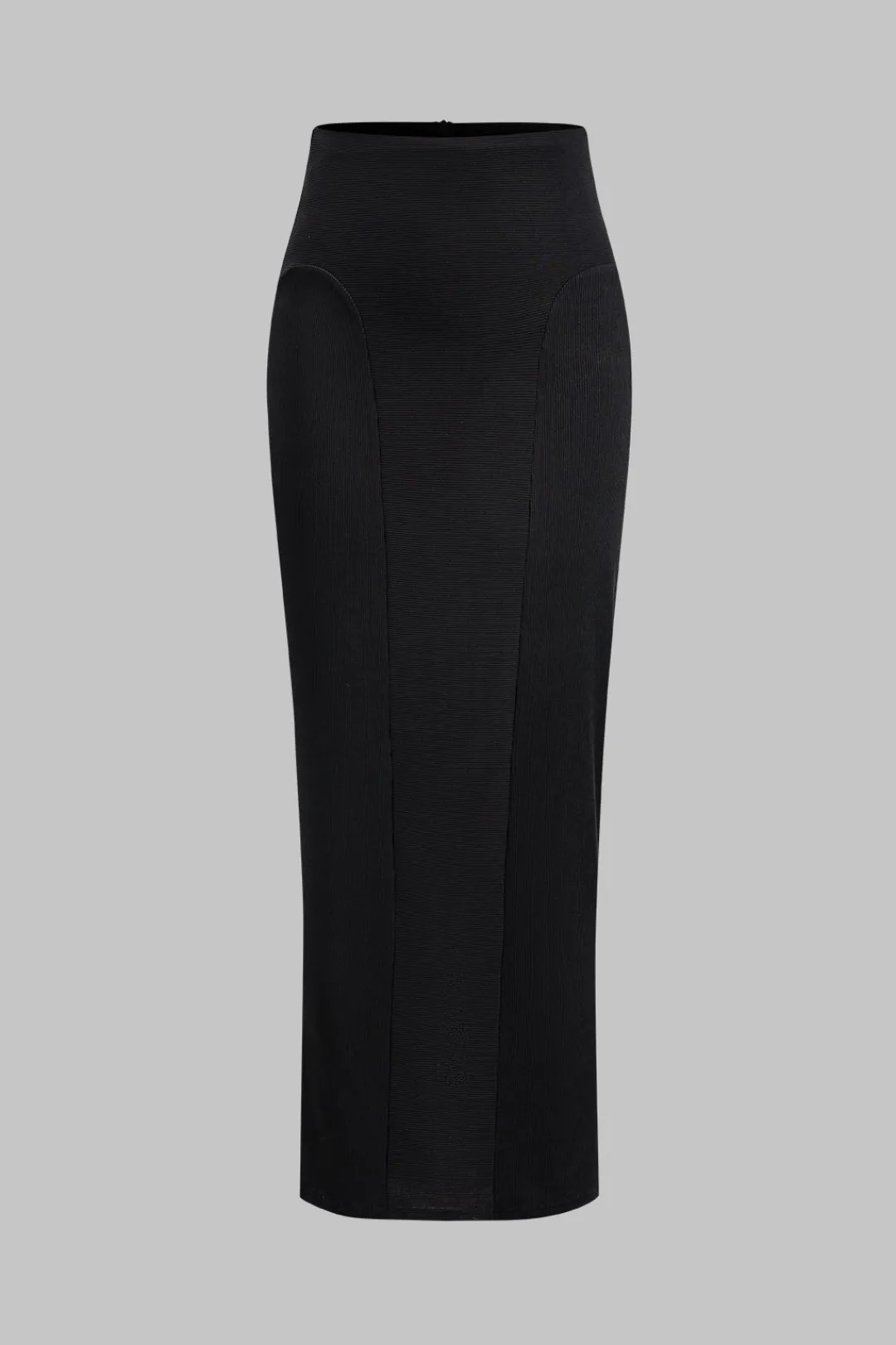 MICAS Skirt Sets-Twist Knot Patchwork Long Sleeve Shirt And Skirt Set BLACK