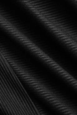 MICAS Skirt Sets-Twist Knot Patchwork Long Sleeve Shirt And Skirt Set BLACK