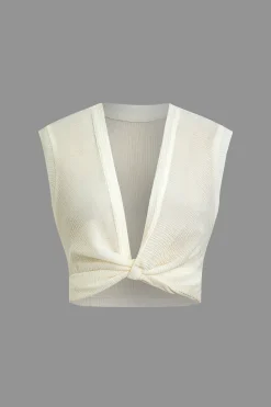 MICAS Tank Tops & Cami-Twist Knot V-Neck Tank Top