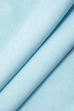 MICAS T-Shirts-Twisted Asymmetrical Short Sleeve T-shirt LIGHT CYAN