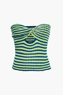 MICAS Tube Tops-Twisted Front Knitted Top