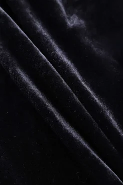 MICAS Mini Dresses-Velvet One Shoulder Mini Dress BLACK