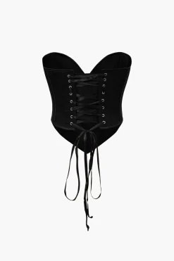 MICAS Tube Tops|Corset & Bustier Tops-V-Hem Tie Back Corset Corset Top