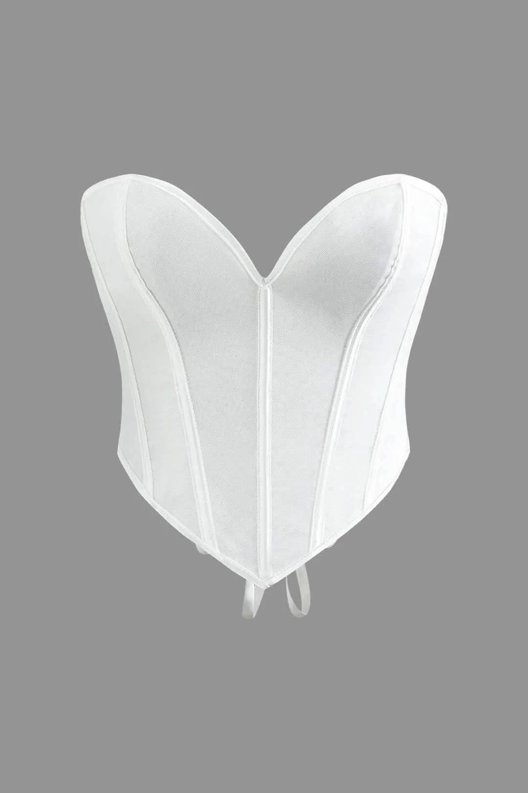 MICAS Tube Tops|Corset & Bustier Tops-V-Hem Tie Back Corset Corset Top