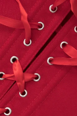 MICAS Tube Tops|Corset & Bustier Tops-V-Hem Tie Back Corset Corset Top