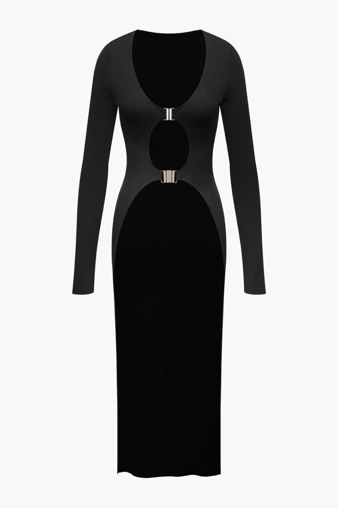 MICAS Long Sleeve Tops|Long Sleeves Tops-V-neck Asymmetric Long Sleeve Top BLACK