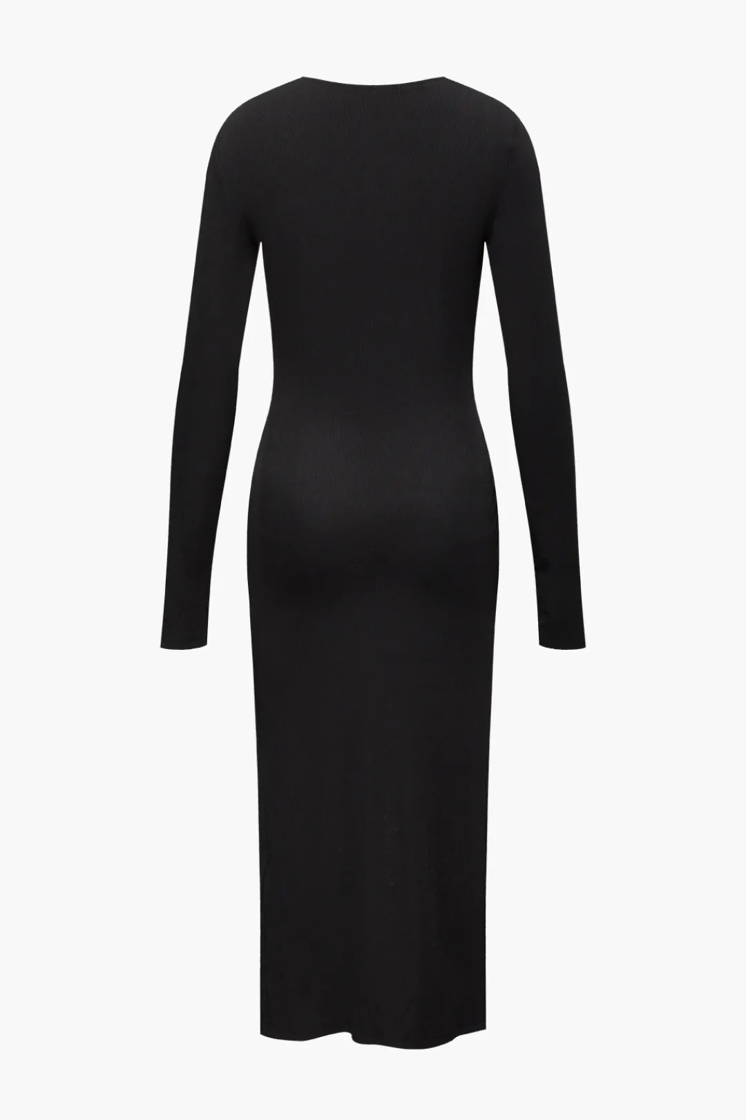 MICAS Long Sleeve Tops|Long Sleeves Tops-V-neck Asymmetric Long Sleeve Top BLACK