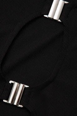 MICAS Long Sleeve Tops|Long Sleeves Tops-V-neck Asymmetric Long Sleeve Top BLACK