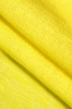 MICAS Maxi Dresses-V-neck Backless Ring Halter Maxi Dress YELLOW