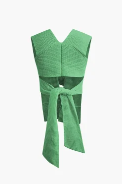 MICAS Knitwear|Knit Tops-V-neck Cross Knot Back Knit Top