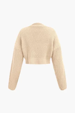 MICAS Knitwear|Knit Sets-V-neck Long Sleeve Sweater And Skirt Set