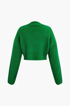 MICAS Knitwear|Knit Sets-V-neck Long Sleeve Sweater And Skirt Set