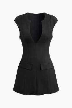 MICAS Mini Dresses-V-neck Mini Dress