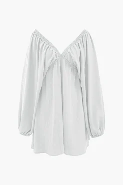 MICAS Mini Dresses-V-neck Puff Sleeve Mini Dress