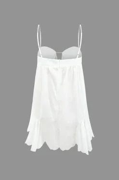 MICAS Mini Dresses-V-neck Rhinestone Decor Mini Dress